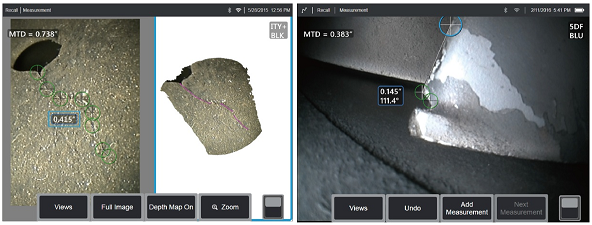 使用多线段模式测量曲折裂纹长度 使用多线段模式测量曲折裂纹长度