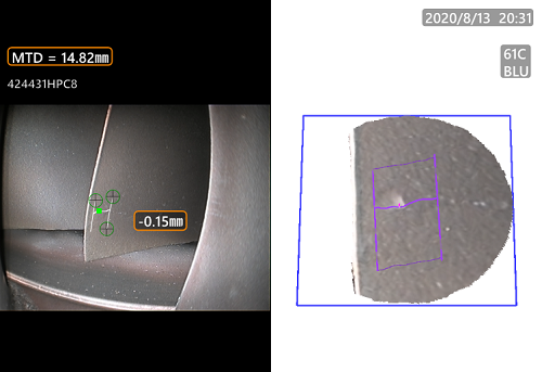 使用必威betway中文版入口内窥镜测量凹坑深度