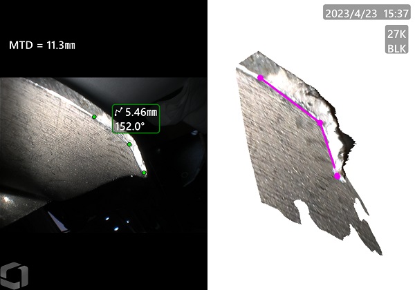 必威betway中文版入口内窥镜解决弯曲叶片偏转角度测量难题