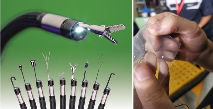 使用jsjek孔探仪清除涡轮叶片附着的异物